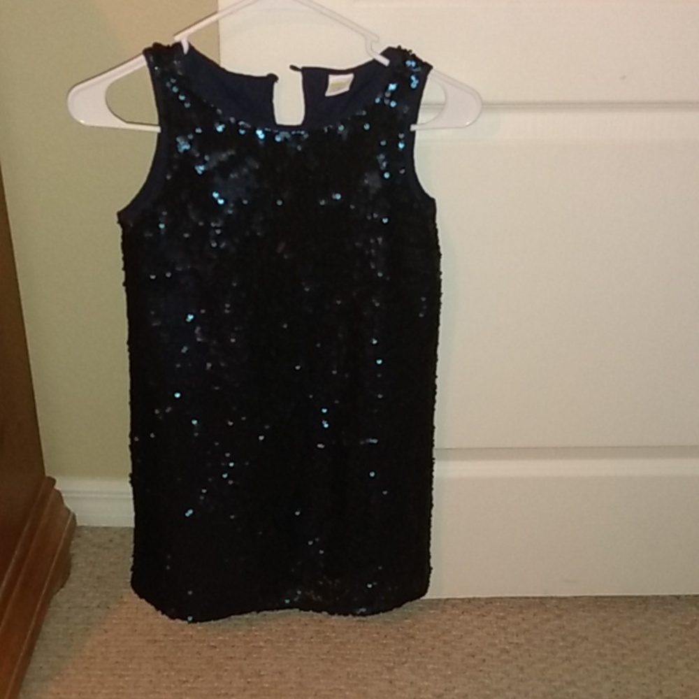 Blue sequins shift dress for girls